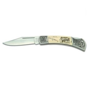 Coltello inciso cinghiale