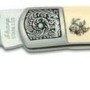 Coltello manico bianco inciso